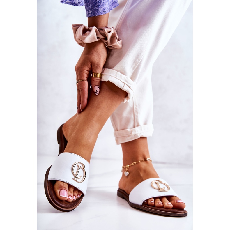 Chaussons Femme Cuir Nicole 2735 Blanc 2