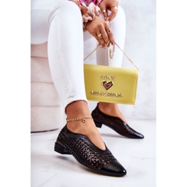 PA2 Elégantes Chaussures Ajourées En Cuir Laqué Ismena Noir le noir 4