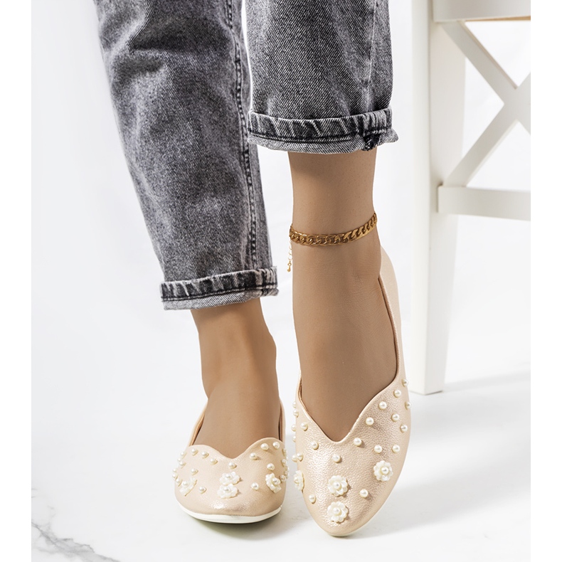 Ballerines dorées ajourées Silke 1