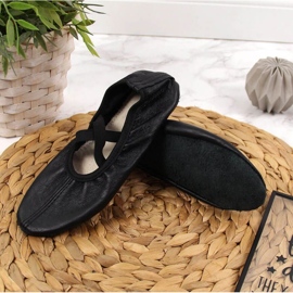 Ballerines en cuir avec élastiques noirs Nazo le noir 2