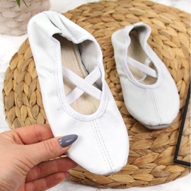 Ballerines en cuir sur élastiques, Nazo blanc blanche 1