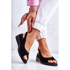 Vinceza Sandales à boucle en daim pour femme Noir Camille 2