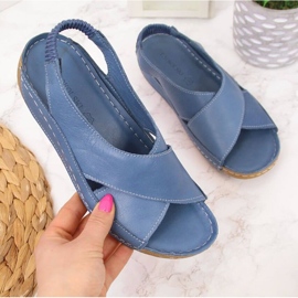 Sandales en cuir T.Sokolski W SCA109B bleu 1