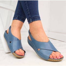 Sandales en cuir T.Sokolski W SCA109B bleu 2
