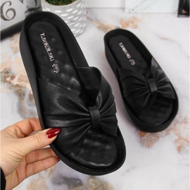 Chaussons compensés en cuir T.Sokolski W SCA162A noir le noir 1