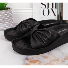 Chaussons compensés en cuir T.Sokolski W SCA162A noir le noir 2