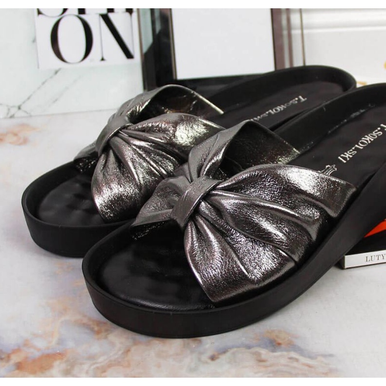 Chaussons compensés en cuir T.Sokolski W SCA162B argent 2 Chaussons compensés en cuir T.Sokolski W SCA162B argent 2