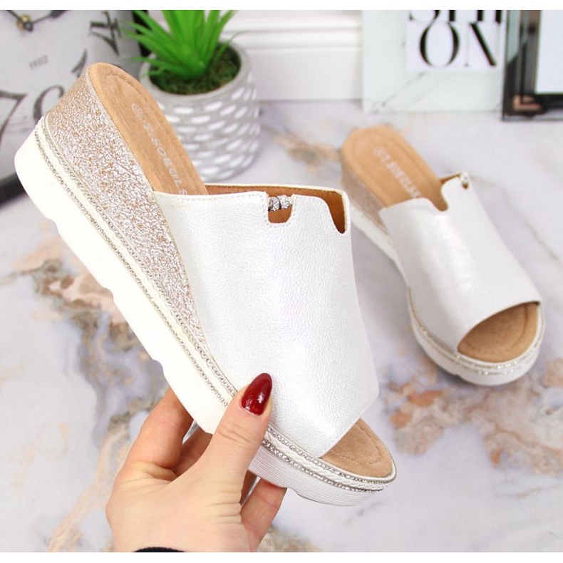 Chaussons sur la cale T.Sokolski W SCA167B argent blanc 1