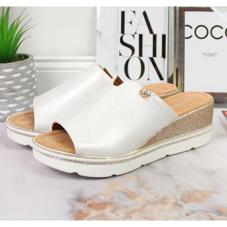 Chaussons sur la cale T.Sokolski W SCA167B argent blanc 2