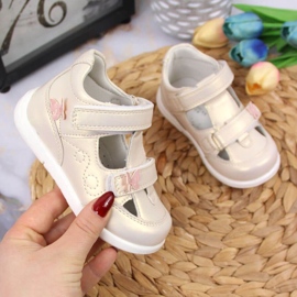 Chaussures ajourées velcro American Club Jr AM892A or doré 1