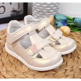 Chaussures ajourées velcro American Club Jr AM892A or doré 2