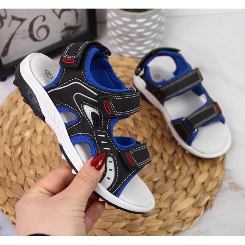 Sandales velcro American Club Jr AM893A noir 1