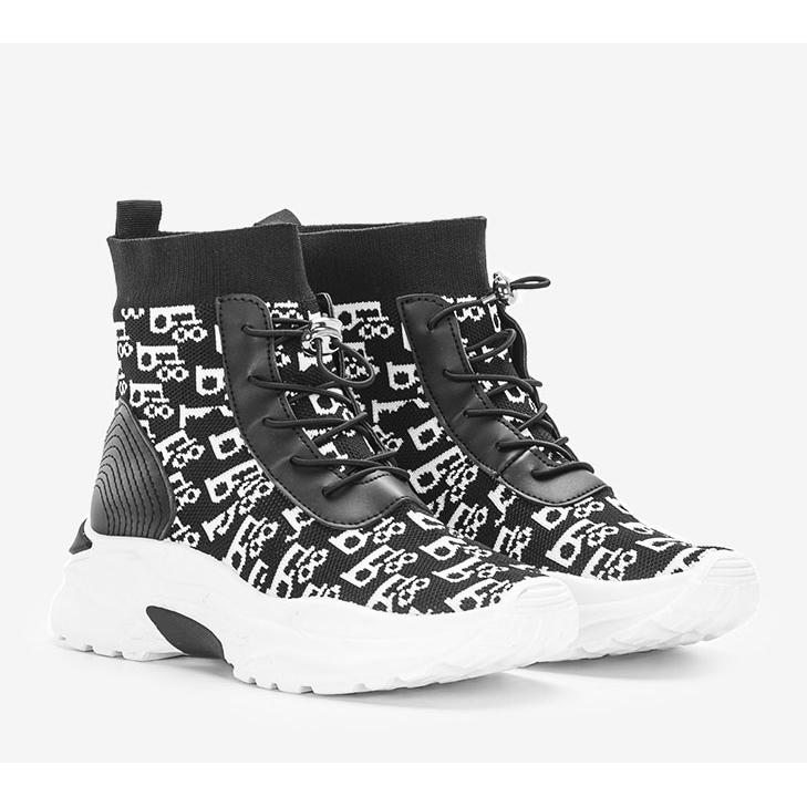 Baskets femme Erma noires blanche le noir 1