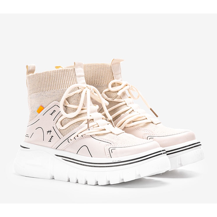 Baskets montantes Toler beiges 1