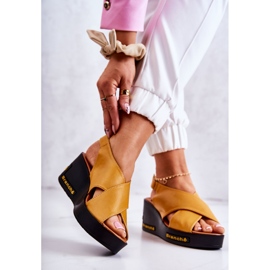 Vinceza Sandales pour femmes avec velcro Jaune Amaze 2