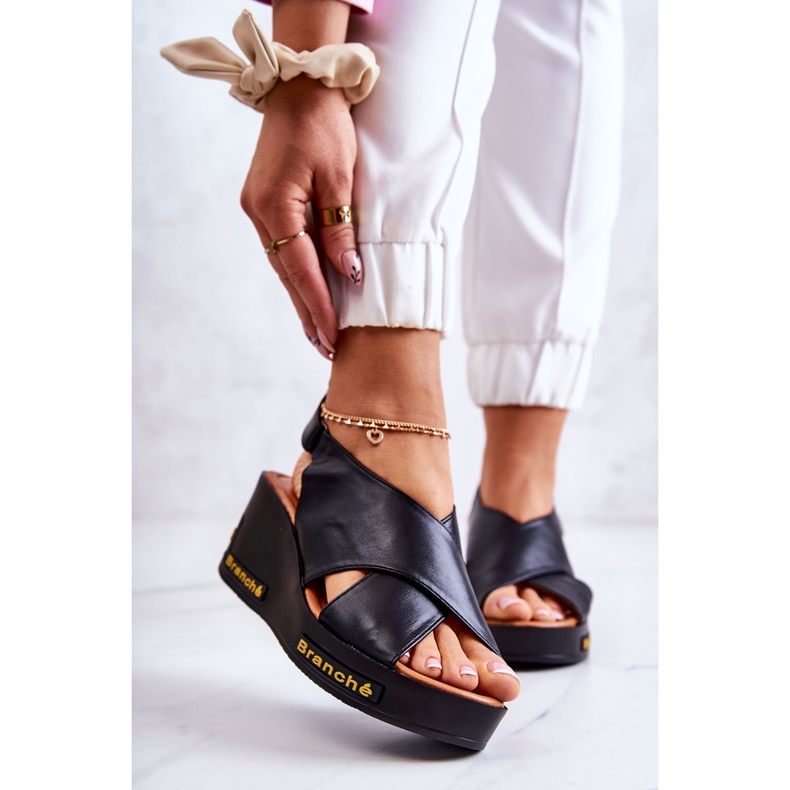 Vinceza Sandales pour femmes avec velcro noir Amaze 1