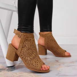 Sandales ajourées T.Sokolski W SCA160 camel brun 3