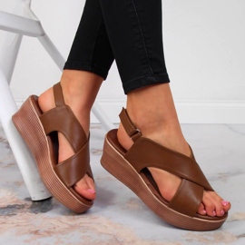 Sandales compensées marron Filippo W PAW349B brun 2