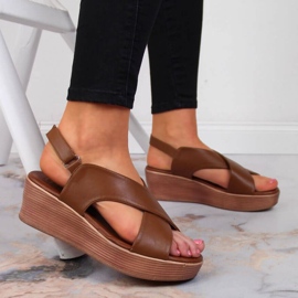 Sandales compensées marron Filippo W PAW349B brun 3