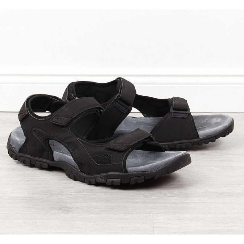 Sandales velcro American Club M AM886 noir 1