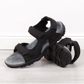 Sandales velcro American Club M AM886 noir 2