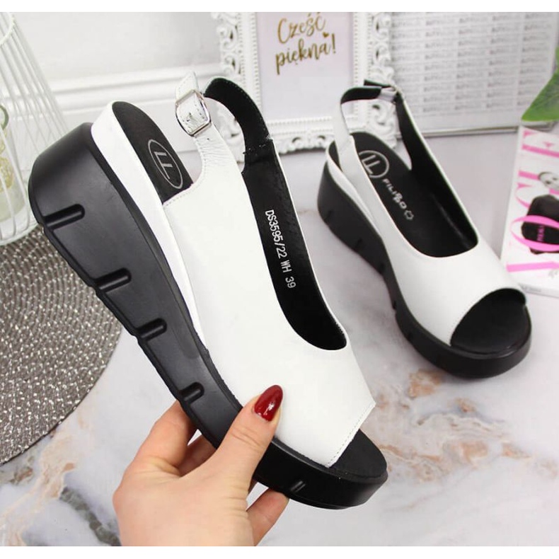 Sandales en cuir sur le coin Filippo W PAW360A blanc 1