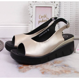 Sandales en cuir sur le coin Filippo W PAW360B doré d'or 2