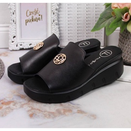 Chaussons compensés en cuir Filippo W PAW362A noir 2