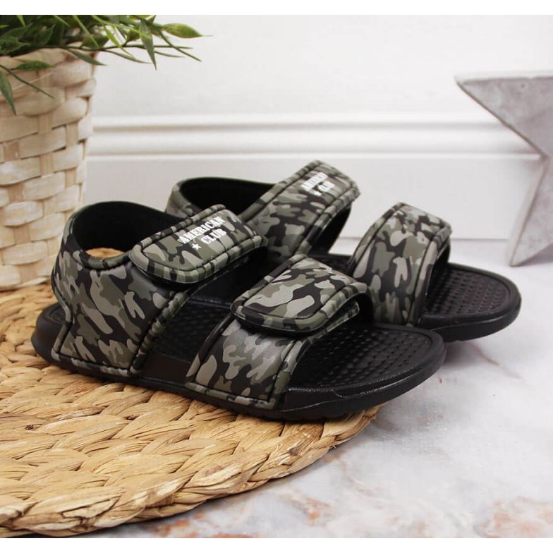 Sandales en mousse velcro American Club Jr AM881A camo vert 2