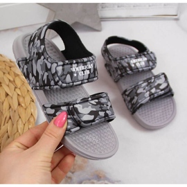 Sandales mousse velcro American Club Jr AM881B gris 1