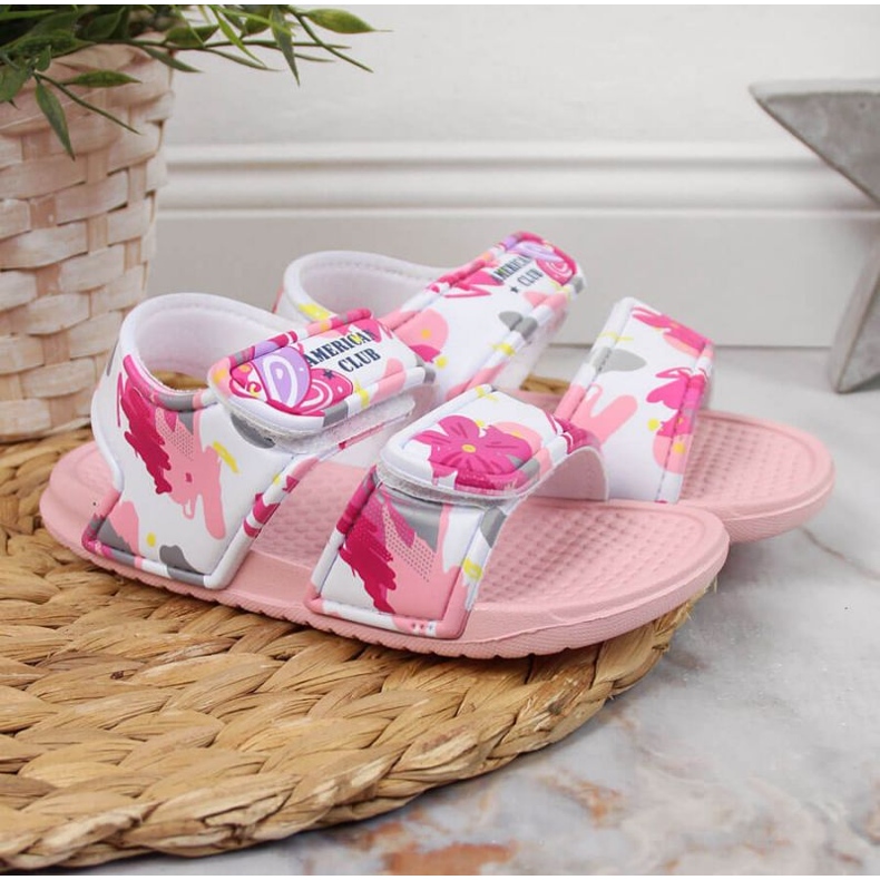 Sandales mousse velcro American Club Jr AM882A rose 2 Sandales mousse velcro American Club Jr AM882A rose 2