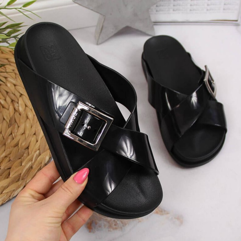 Meliski Zaxy JJ285055 chaussons de plage noirs le noir 1