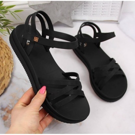 Sandales caoutchouc velcro Zaxy W JJ285068 noir 1