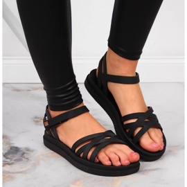 Sandales caoutchouc velcro Zaxy W JJ285068 noir le noir 4