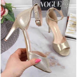 Sandales à talon haut Sergio Leone W SK374B or doré 1