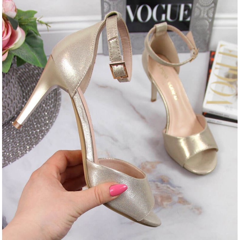 Sandales à talon haut Sergio Leone W SK374B or d'or 1