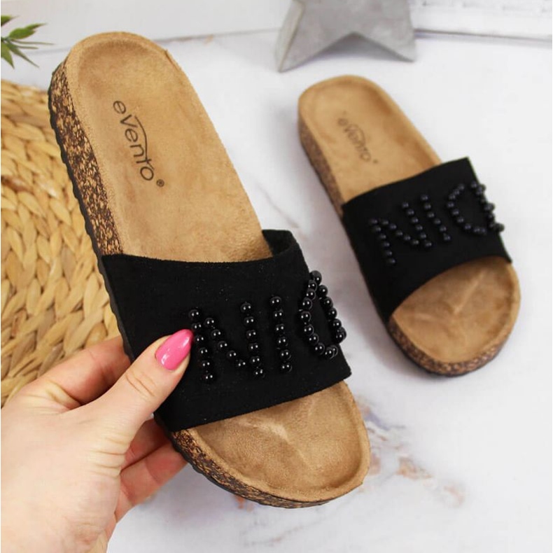 Chaussons avec perles eVento W EVE356A noir 1