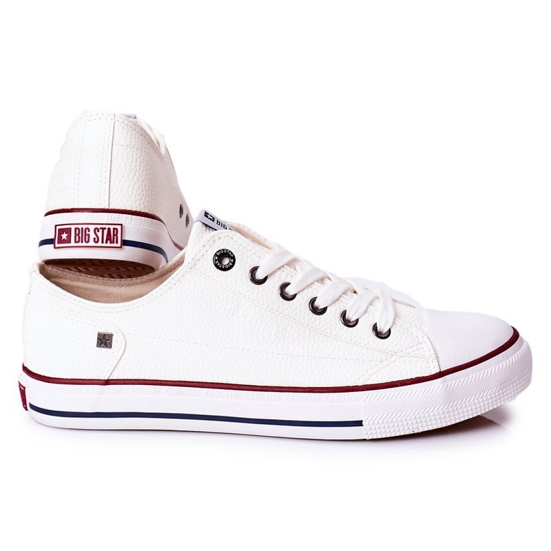 Baskets en cuir pour hommes Big Star II174001 Blanc blanche 3