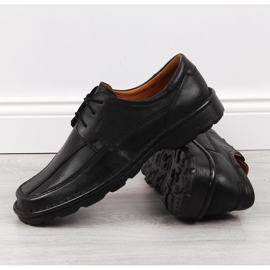 Chaussures en cuir noir pour hommes Łukbut 947 le noir 3