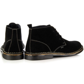 Bottes noires en cuir pour hommes Gregor le noir 2