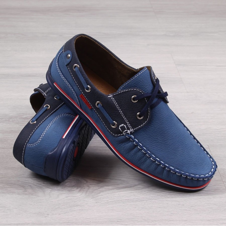 Mocassins homme en cuir bleu Gregor 1 Mocassins homme en cuir bleu Gregor 1