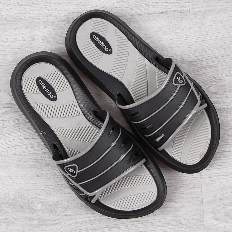 Chaussons en caoutchouc pour homme Atletico noirs 1