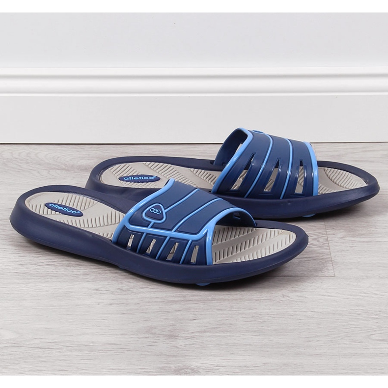 Chaussons en caoutchouc Atletico bleu marine pour homme 1