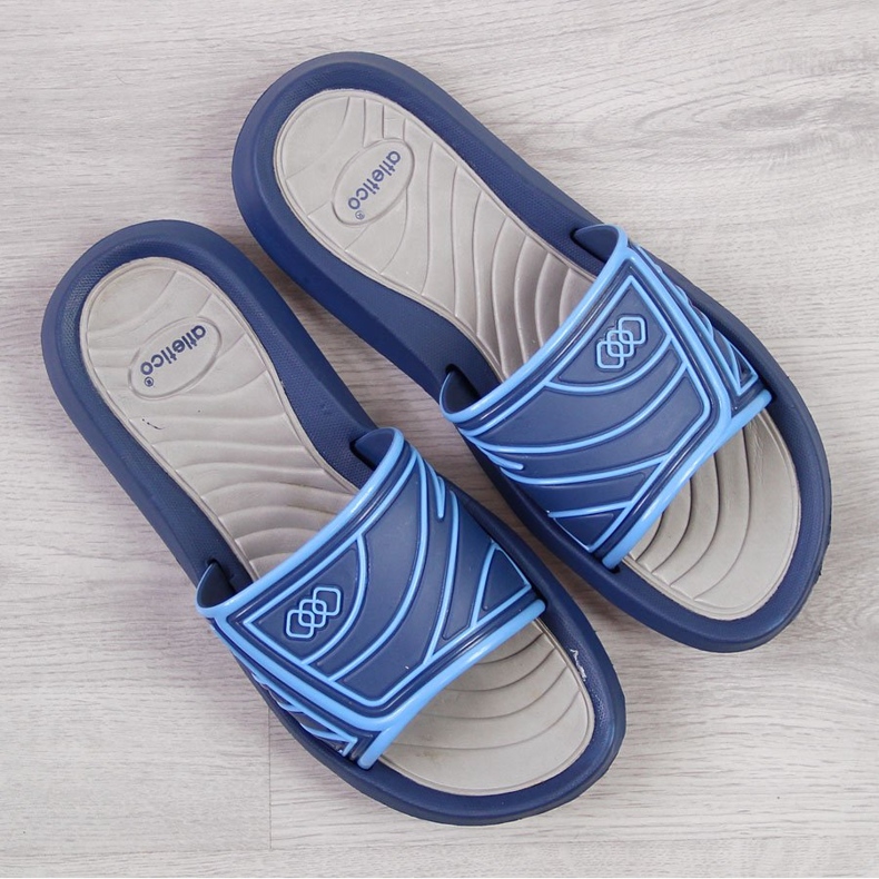 Chaussons de piscine homme bleu marine surdimensionnés Atletico 1 Chaussons de piscine homme bleu marine surdimensionnés Atletico 1