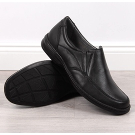 Chaussures confortables en cuir pour hommes noir Helios 871 2