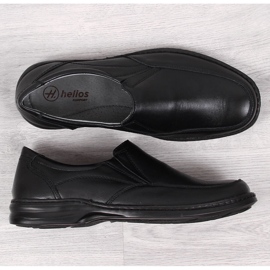 Chaussures confortables en cuir pour hommes noir Helios 871 1