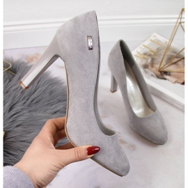 Escarpins sur un pilier en daim Sergio Leone gris 1