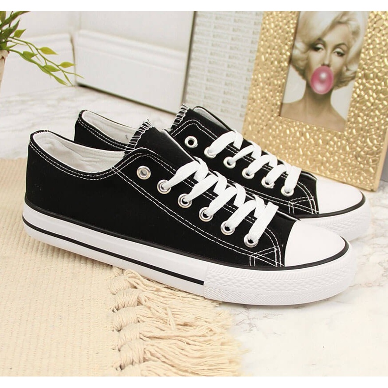 Baskets basses Atletico textile noir 2