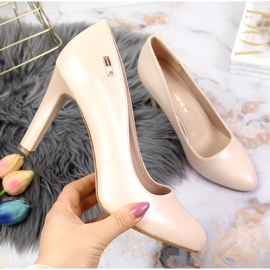 Escarpins sur le poteau beige perle Sergio Leone 2