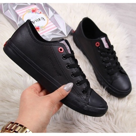 Baskets basses Cross Jeans noires en éco-cuir 1